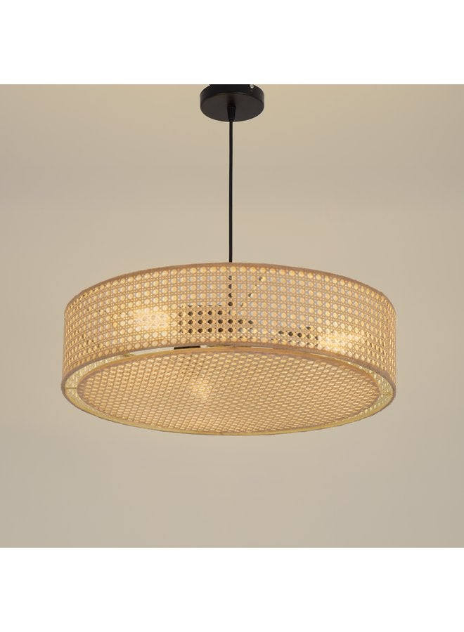 تبس هوم لمب نجفة TBS باللون بيج مصنوعة من راتان لإضاءة المنزل والديكور - Image 3